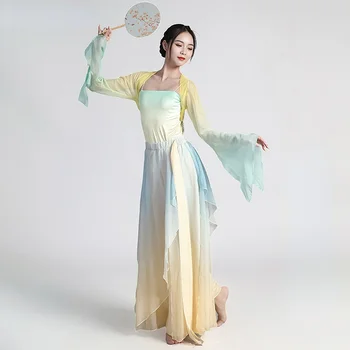 קלאסית לרקוד ללבוש בסגנון סיני פיות הריקוד ביצועים נקבה Hanfu הריקוד Yangko ביגוד אלגנטי בגדי הבמה