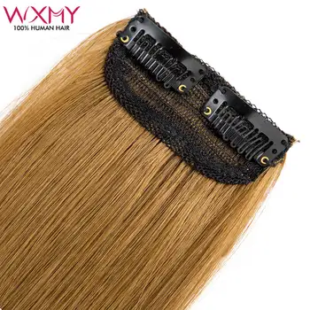קליפ בחתיכה אחת אמיתית טבעית של השיער עם כרית על שני הצדדים 4-12Inch ישר רמי שיער קליפים הרחבות צבע חום