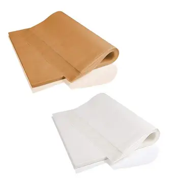 קלף גיליונות נייר 100PCS מולבן קלף נייר אפייה שאינו מקל שכבה כפולה מזון בטוח נייר עטיפה חצי
