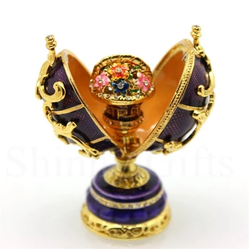 קריסטל הפסחא הפברז ' ה, תיבת תכשיטים עגילים רוסית פרוטות במקרה הפסחא מתנות צלמיות אספנות יצירתי מתנות