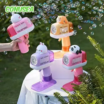 קריקטורה בועה רובים פנדה ארנב מכונת הבועות ילדים חשמלי אוטומטי בועות סבון נושבת צעצועים לילדים ילד מתנות יום הולדת