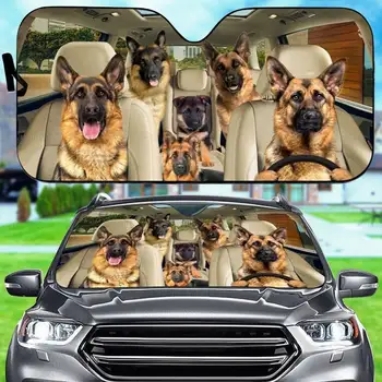 רועה גרמני המכונית שמשיה, כלבים המשפחה שמשיה, כלב אביזרי רכב, מתנה לבעל כלב, רועה המאהב, קישוט רכב LNG18220