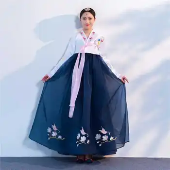 רקום ההאנבוק הזה הנשי קוריאני המשפט מסורתי שמלה חצאית קוריאנית שמלת החתונה שמלת ביצועי ריקוד תלבושת