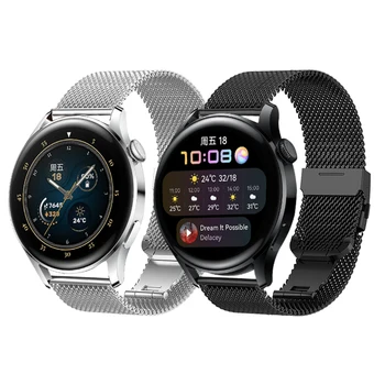 רשת מתכת החגורה ממילאנו רצועה עבור Huawei לצפות 3 הלהקה Watch3 GT 2ה ' GT2 46mm Pro צמיד להחליף להקות השעון