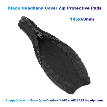 שחור בגימור לכסות Zip רפידות מגן 145x60mm תואם עם Bose QuietComfort 3 AE2w AE2i AE2 אוזניות