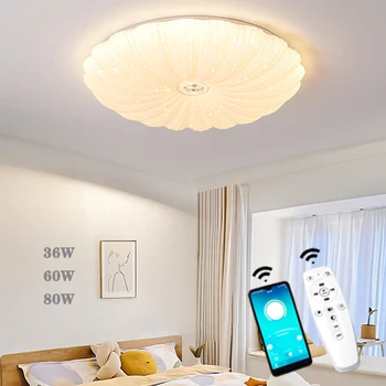 תקרה תאורת led מנורות RC ניתן לעמעום יש שליטה מרחוק חדר שינה מודרני בסלון מנורה משטח הרכבה מרפסת תקרה