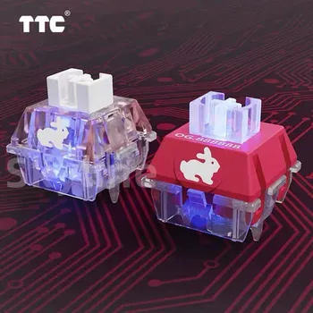 【במלאי】TTC ארנב מתג RGB הגרסה מכני מקלדת שקט אילם ליניארי מהירות מהירה 42g מדויק מסוכך שקוף ורוד